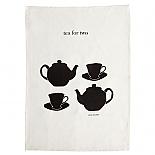 Tea For Two linen tea towel hand screen printed in Australia by me and amber