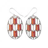 Woven Origami Arrow Earrings Reds by Polli