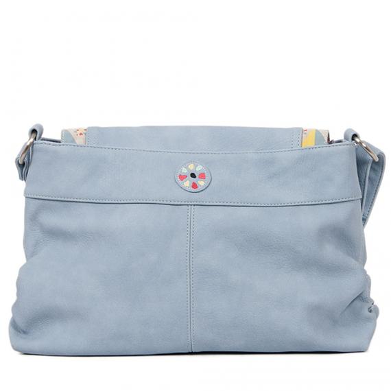 Back of Sling Satchel - Kites (Pale Blue) designed in Australia by b.sirius