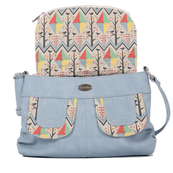 Open Sling Satchel - Kites (Pale Blue) designed in Australia by b.sirius
