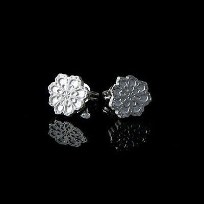 Crochet Flower Studs - Sterling Silver by a skulk of foxes