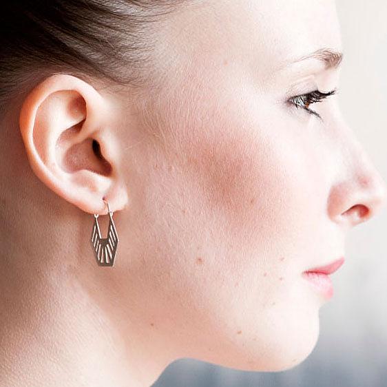 Deco Half Hex Earrings by Love Hate