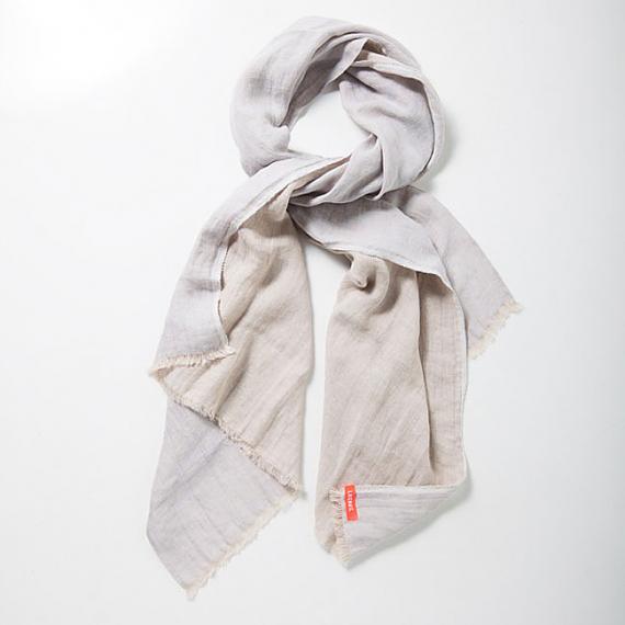 Pure Linen Two-toned Unisex Scarf - Paille | Natural - designed in Australia by Laikonik