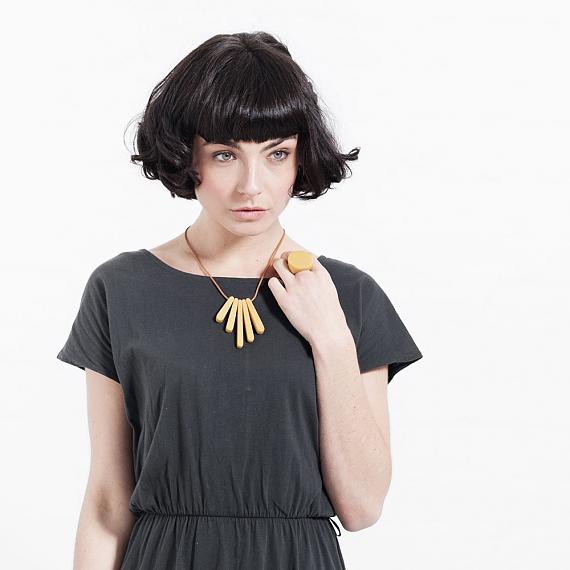 Bloom Necklace - Mustard Resin - handmade in Melbourne by mooku