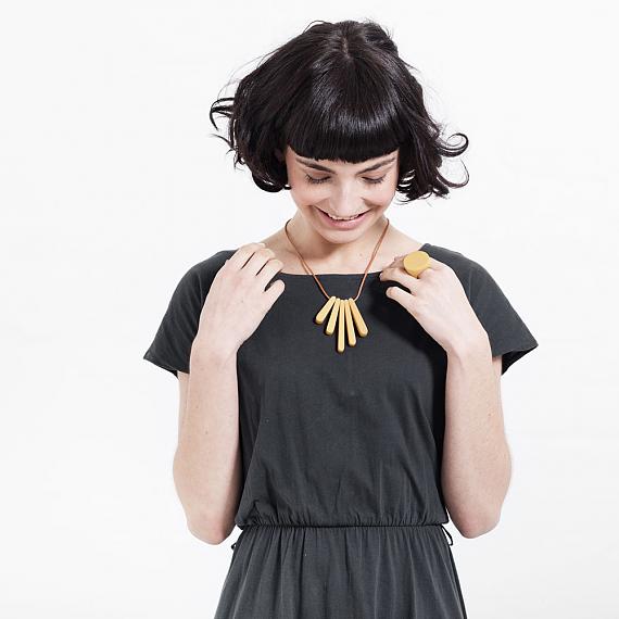 Bloom Necklace - Mustard Resin - handmade in Melbourne by mooku