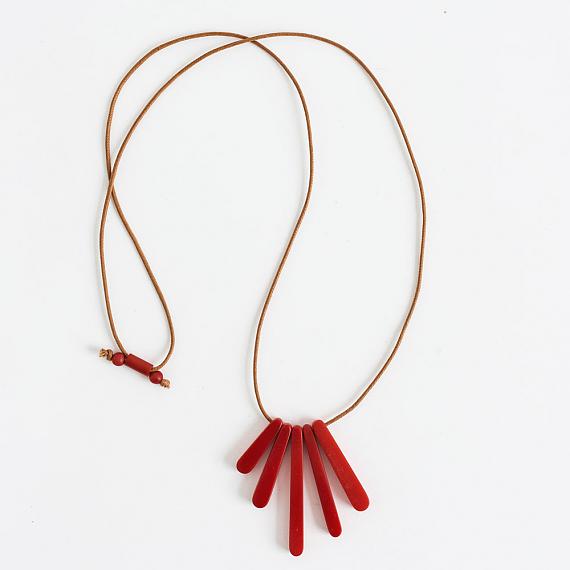 Bloom Necklace - Red Resin - handmade in Melbourne by mooku