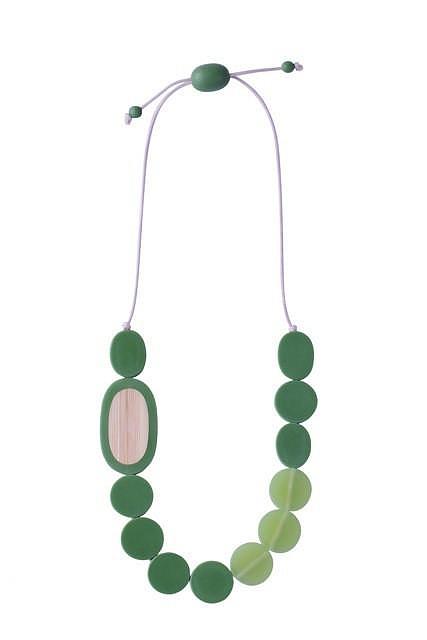 Resin Pebble Necklace - Green | Bamboo designed in Melbourne by mooku