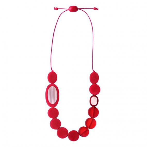 Resin Pebble Necklace - Red | Bamboo designed in Melbourne by mooku