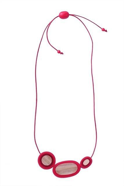 Resin Rockpool Necklace - Red | Bamboo designed in Melbourne by mooku