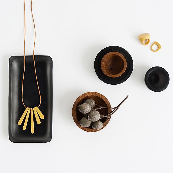 Trinket Bowl Black Resin - Small - designed in Melbourne by mooku