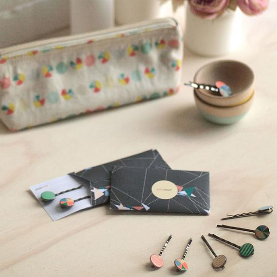 Mismatch Enamel Hairslides by Love Hate