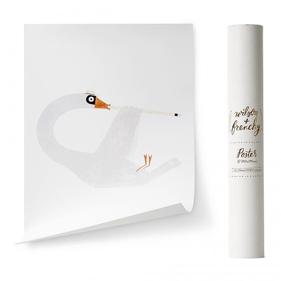 Limited Edition Musical Swan A2 Poster designed in Australia by wilson & frenchy