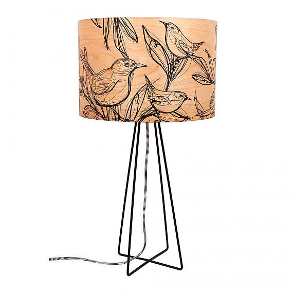 Sketch Bird Table Lamp with Black Wire Base (Turned OFF) - designed in Australia by Micky & Stevie