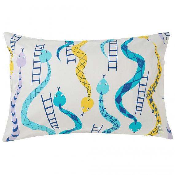 Snakes & Ladders Reversible Pillowcase - front - designed in Melbourne by Goosebumps Boutique Bedding