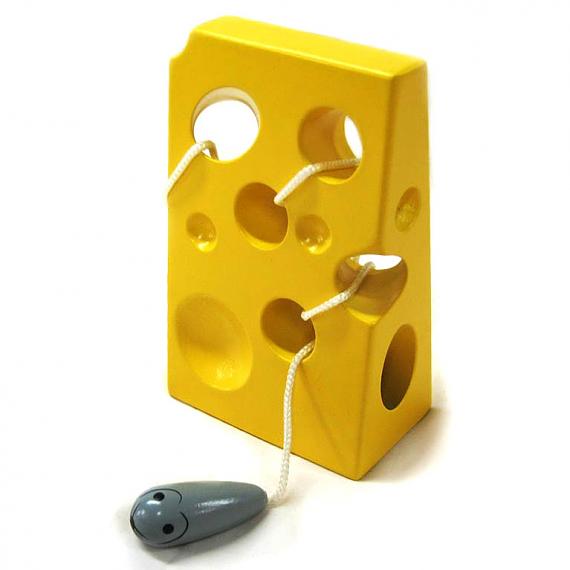 Wooden Lacing Cheese with Mouse designed in Australia by Fun Factory
