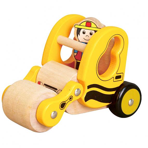 Wooden Yellow Construction Roller Truck with Driver designed in Australia by Fun Factory