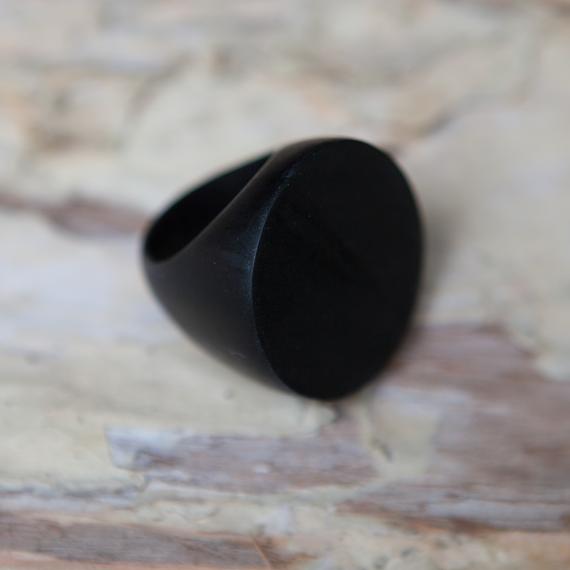 Resin Round Ring - Black - designed in Australia by mooku