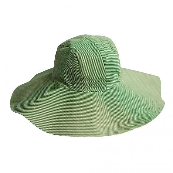 100% Linen Sun Hat Green Stripes by Love Hate