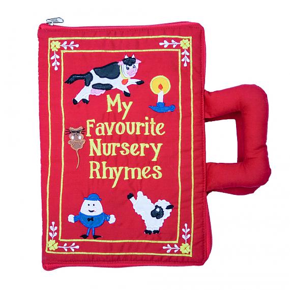 My Favourite Nursery Rhymes Red Soft Book Bag - designed in Australia by Growing World