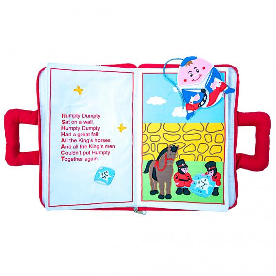 Humpty Dumpty - My Favourite Nursery Rhymes Red Soft Book Bag - designed in Australia by Growing World