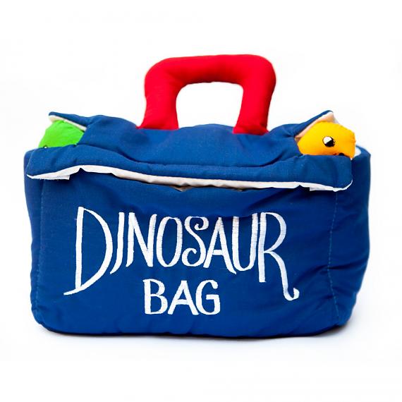 Dinosaur Bag with 5 dinosaur softies designed in Australia by Growing World