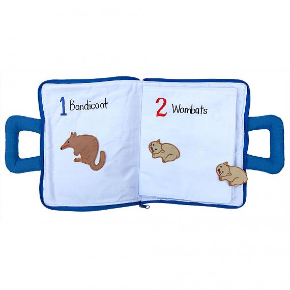 Inside Australian Counting Book Bag Soft Activity Book designed in Australia by Growing World
