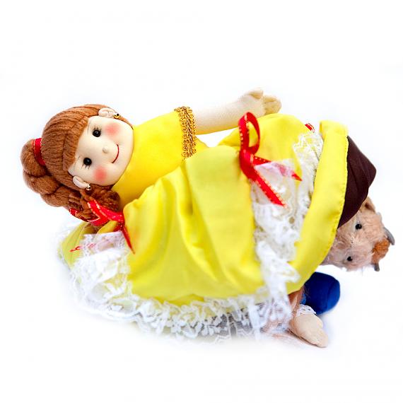 Belle - Beauty and the Beast 3-Way Soft Fabric Storybook Doll Large - designed in Australia by Growing World