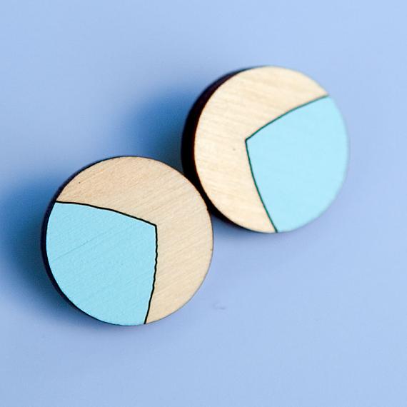 Valley Wooden Studs Sky Blue by Polli