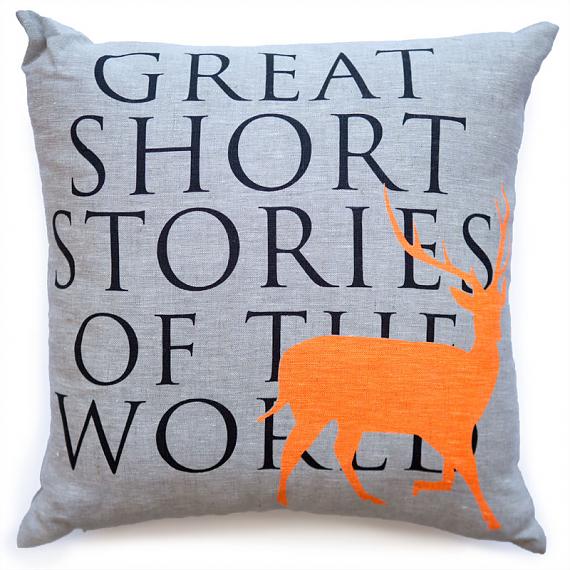 Great Short Stories Cushion Orange Elk designed and handmade in Australia by me and amber