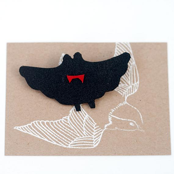 Bat Leather Brooch by Mingus