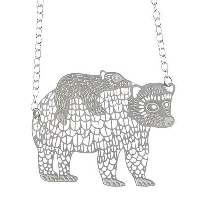 Bear and Cub Stainless Steel Pendant by Polli