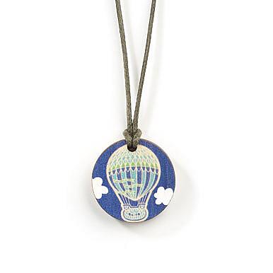 Wooden Balloon Childrens Pendant - Blues by Sweet Polli