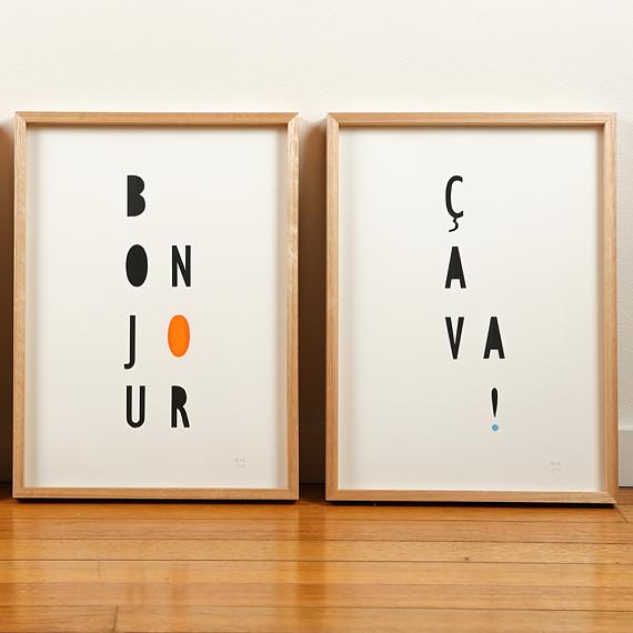 Neon Typographic Limited Edition Screen Prints on Paper handmade in Australia by me and amber