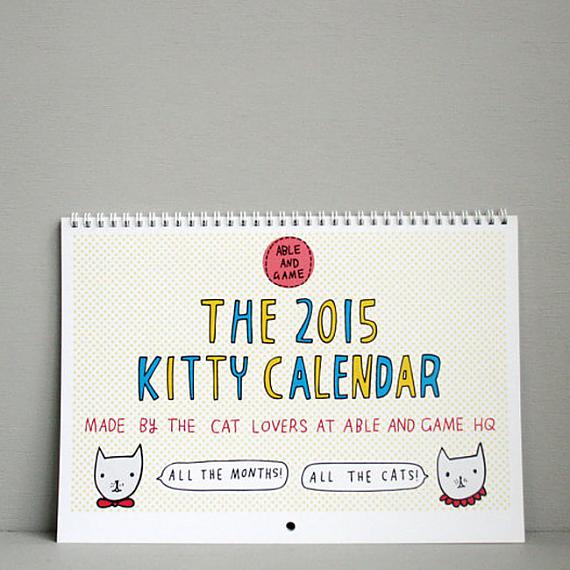 2015 Kitty Calendar - designed and made in Melbourne by Able and Game