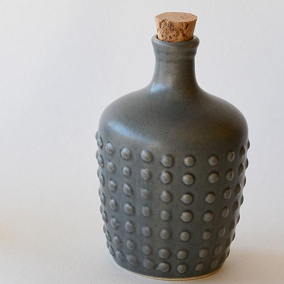 Polka Ceramic Bottle - Charcoal designed in Australia by Love Hate