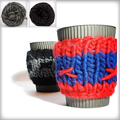 Coffee Cosy Knitting Kit - Midnight & Charcoal Marle by KnitKnit