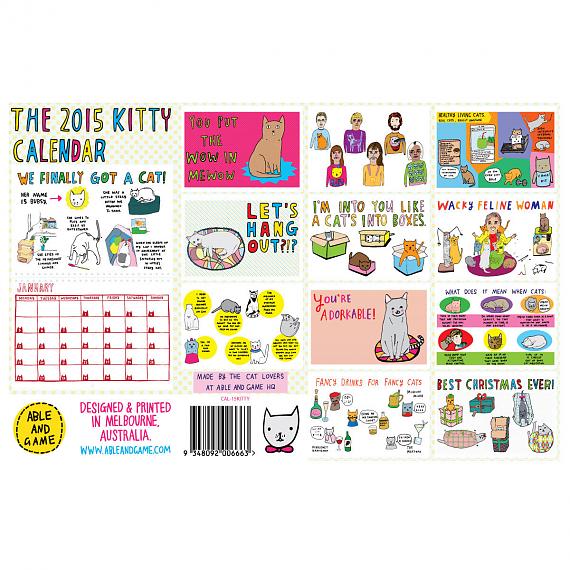 2015 Kitty Calendar - designed and made in Melbourne by Able and Game