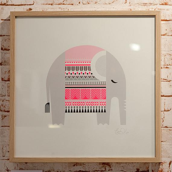 Sleeping Giants - Elephant Limited Edition Screen Print designed and handmade in Australia by Ella Leach Designs