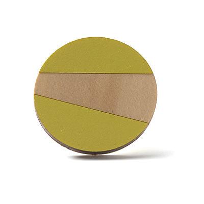 Flag Stripe Wooden Brooch Citrine by Polli