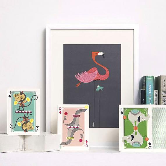 Fancy Flamingo A4 Print by I Ended Up Here