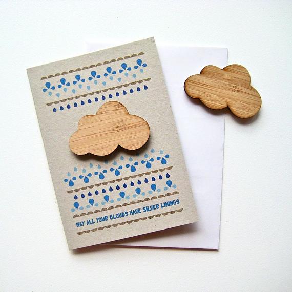 Folk Cloud Magnet Card by Bird of Play