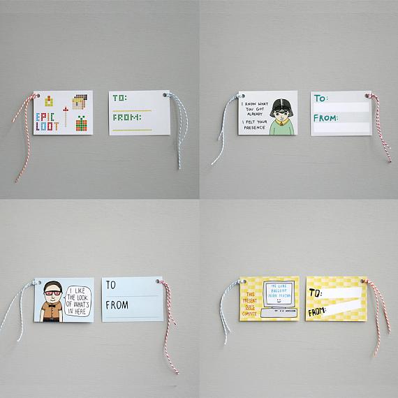 Nerd Set of 8 Gift Tags - handmade in Melbourne by Able & Game