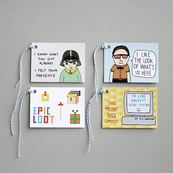 Nerd Set of 8 Gift Tags - handmade in Melbourne by Able & Game