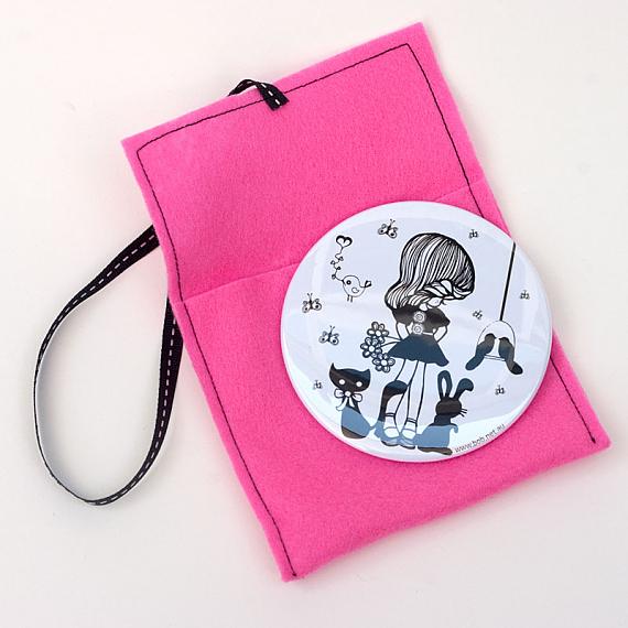 Cute Things White Pocket Mirror by Sonia Brit Designs for Bob Boutique