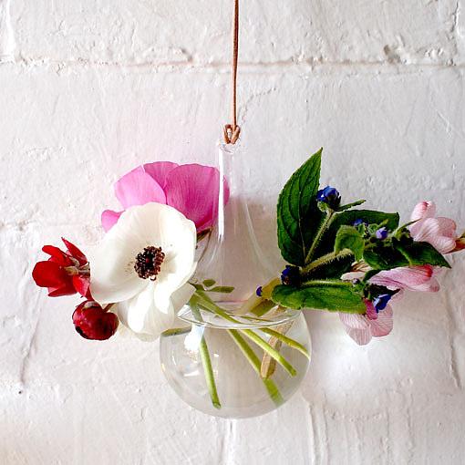 Glass Hanging Vase Teardrop Indie Art Design