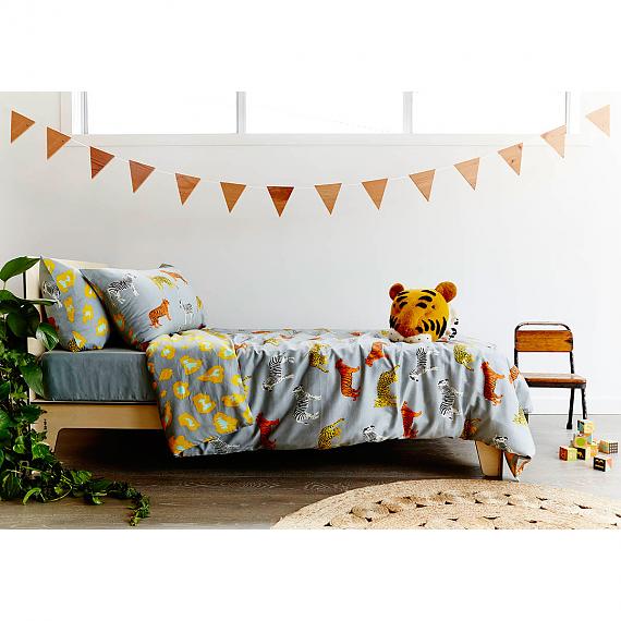 Roar Quilt Cover and Pillowcase designed in Melbourne by Goosebumps