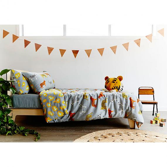 Roar Reversible  Quilt Cover and Pillowcase designed in Melbourne by Goosebumps