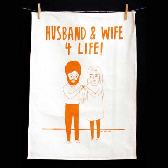 Tea Towel - Husband and Wife for Life - made in Melbourne by Able & Game