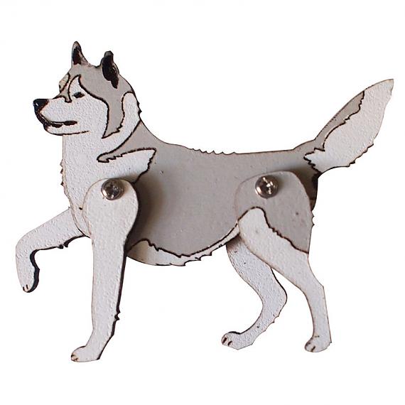 Grey Husky Brooch by Love Hate