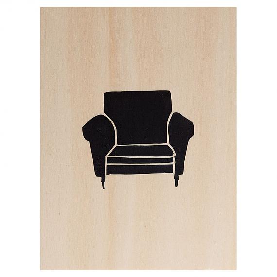 Armchair Print on Ply Black by me and amber